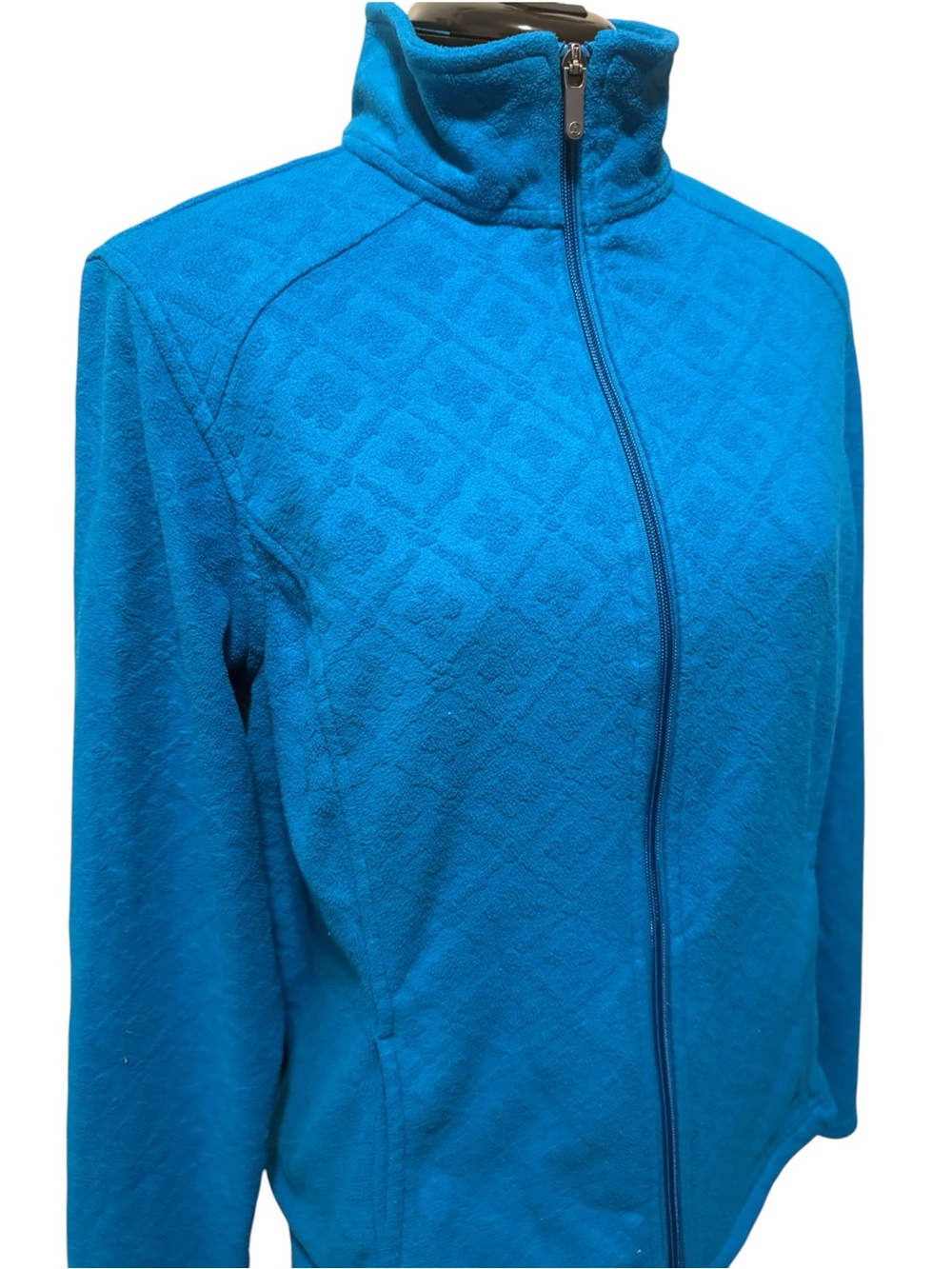 Lands' End Women's Bright Turquoise Full‑Zip Teddy Jacket